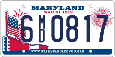 MD license plate 6MD0817