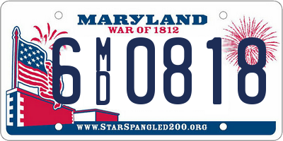 MD license plate 6MD0818