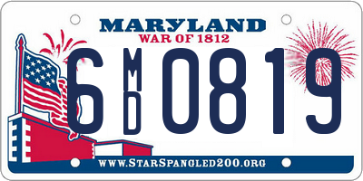 MD license plate 6MD0819