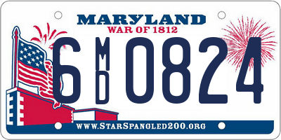 MD license plate 6MD0824