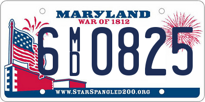 MD license plate 6MD0825