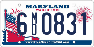 MD license plate 6MD0831