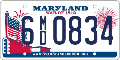 MD license plate 6MD0834