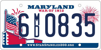 MD license plate 6MD0835