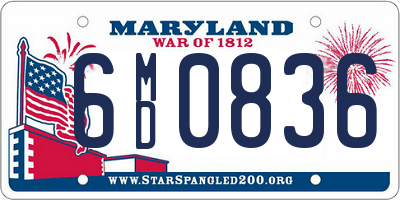 MD license plate 6MD0836