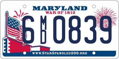 MD license plate 6MD0839