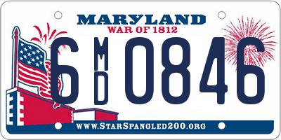 MD license plate 6MD0846