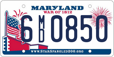 MD license plate 6MD0850