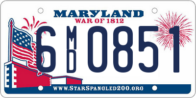 MD license plate 6MD0851