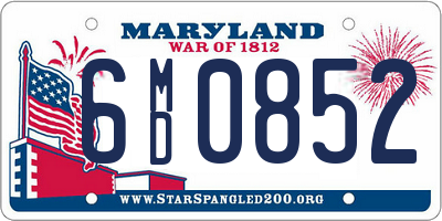 MD license plate 6MD0852