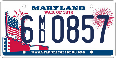 MD license plate 6MD0857