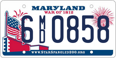 MD license plate 6MD0858