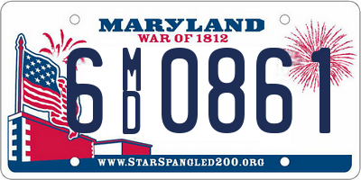 MD license plate 6MD0861