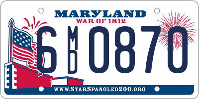 MD license plate 6MD0870