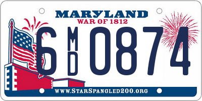 MD license plate 6MD0874