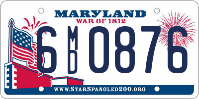 MD license plate 6MD0876