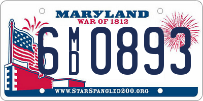 MD license plate 6MD0893