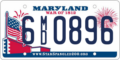 MD license plate 6MD0896