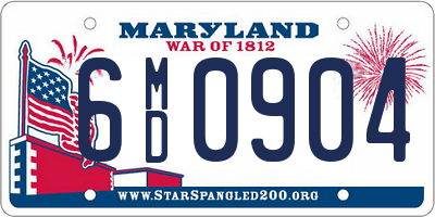 MD license plate 6MD0904