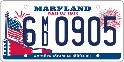 MD license plate 6MD0905