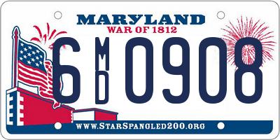 MD license plate 6MD0908