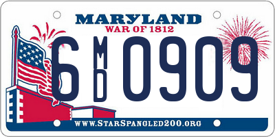 MD license plate 6MD0909