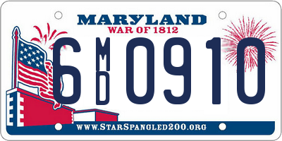 MD license plate 6MD0910