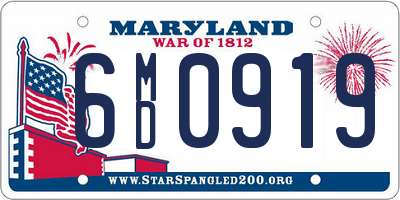 MD license plate 6MD0919