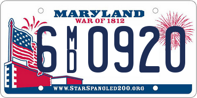 MD license plate 6MD0920