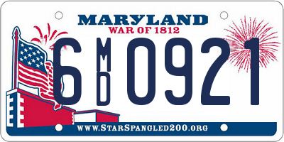 MD license plate 6MD0921