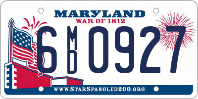 MD license plate 6MD0927