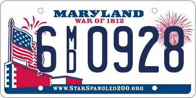 MD license plate 6MD0928