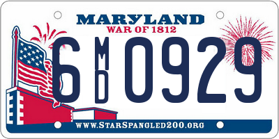 MD license plate 6MD0929