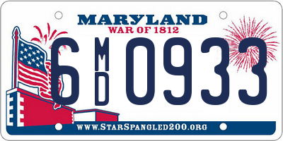 MD license plate 6MD0933