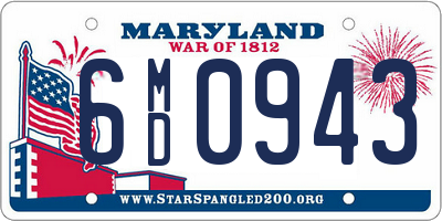 MD license plate 6MD0943