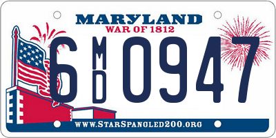 MD license plate 6MD0947