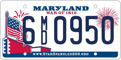 MD license plate 6MD0950