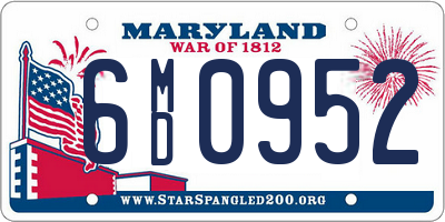 MD license plate 6MD0952