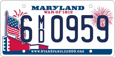 MD license plate 6MD0959