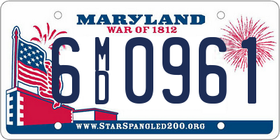 MD license plate 6MD0961