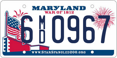 MD license plate 6MD0967