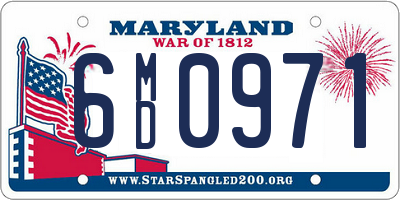 MD license plate 6MD0971
