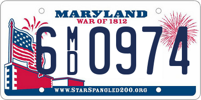 MD license plate 6MD0974