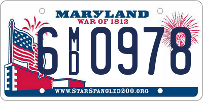 MD license plate 6MD0978