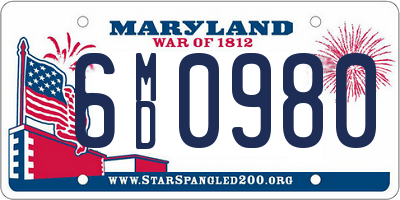 MD license plate 6MD0980
