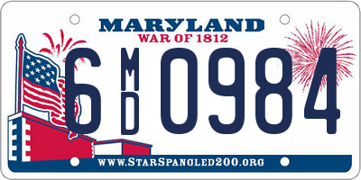 MD license plate 6MD0984