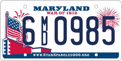 MD license plate 6MD0985