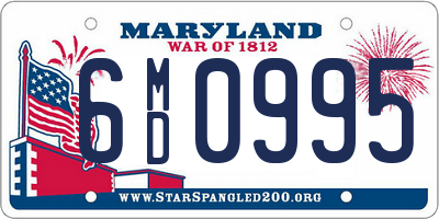 MD license plate 6MD0995