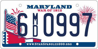 MD license plate 6MD0997