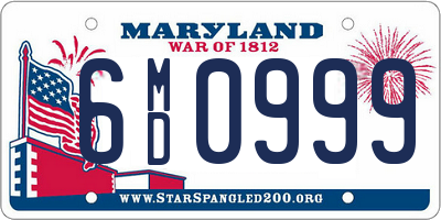 MD license plate 6MD0999